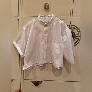 Geoffrey Beene White Casual Button Down Shirt